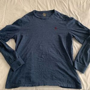 Mens Large Blue Polo Longsleeve Shirt